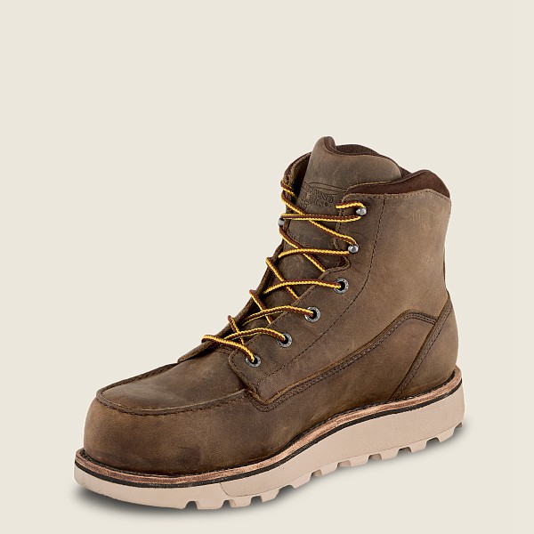 Mens Red Wing Traction Tred Lite - 6-inch Waterproof Toe - Safety Boots Khaki - BIT708536